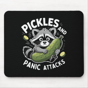 Pickles And Panic Attacks Mental Health Retro Racc Mouse Pad