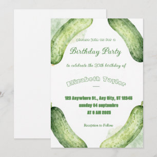 Pickles & Cucumber Birthday Invitation Food Party