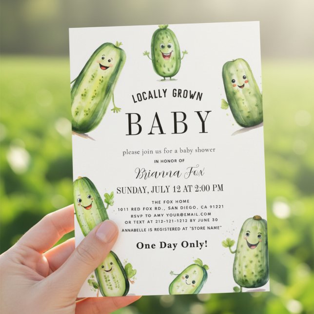 Pickles Cucumber Green pregnancy Baby Shower Invitation (Creator Uploaded)