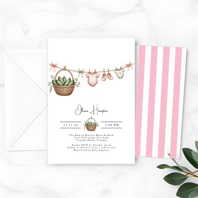 Pickles Cucumber Green pregnancy Baby Shower Invitation (Creator Uploaded)