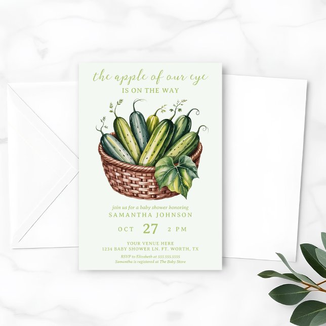 Pickles Cucumber Green pregnancy Baby Shower Invitation (Creator Uploaded)