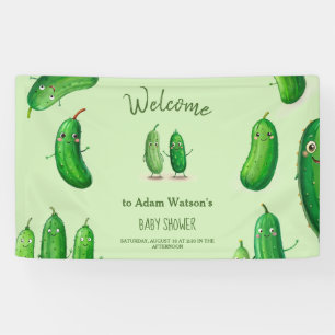 Pickles Cucumber Green Whimsical Baby Shower Banner