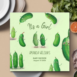 Pickles Cucumber Green Whimsical Baby Shower Napkin
