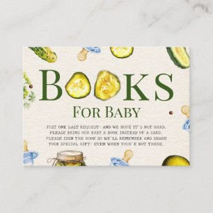 Pickles + Pacifiers Boy Baby Shower Book Request Enclosure Card