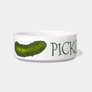 Pickles the Dog Green Dill Pickle Personalised Bowl