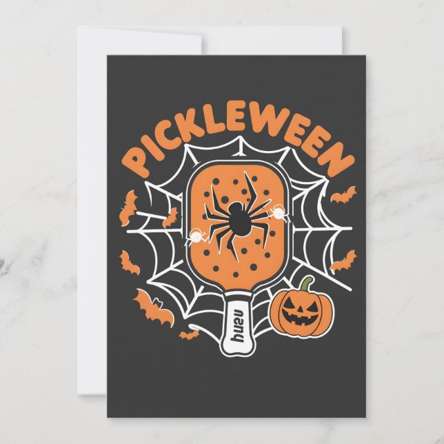 Pickleween Funny Spooky Halloween Pickleball Sport Invitation (Front)