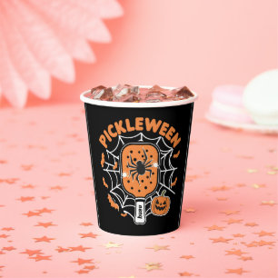 Pickleween Funny Spooky Halloween Pickleball Sport Paper Cups