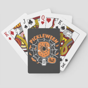 Pickleween Funny Spooky Halloween Pickleball Sport Playing Cards