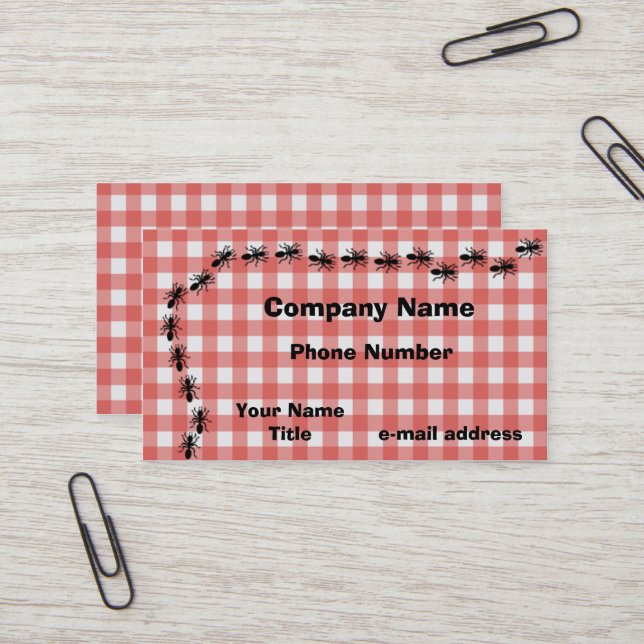 Picknic Red Chequered Cloth Business Card (Front/Back In Situ)