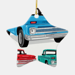PickUp Farm Truck Ceramic Ornament