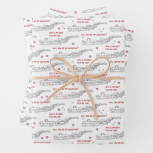 Pickup Line Valentine Funny Truck Lover Gift Wrap
