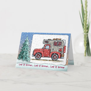 Pickup Truck Camper RV Holiday Cards