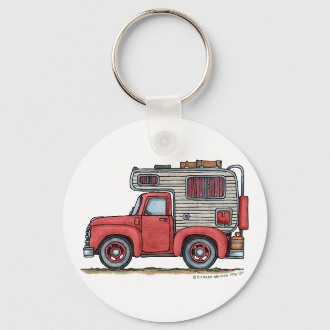Pickup Truck Camper RV Key Chains (Front)