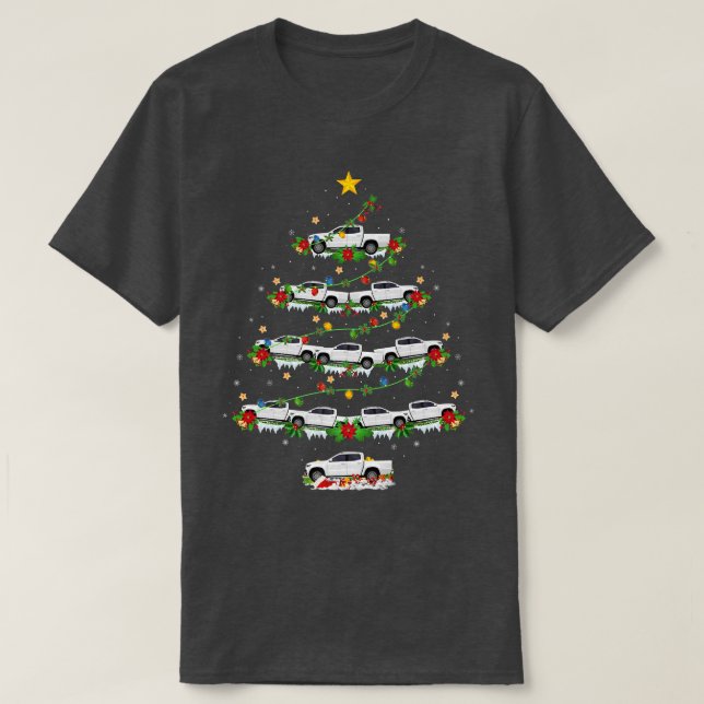 Pickup Truck Matching Santa Pickup Truck Christmas T-Shirt (Design Front)