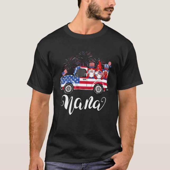 Pickup Truck Uncle Sam Gnomes American Flag USA 4T T-Shirt (Front)