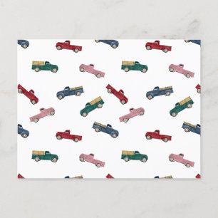 Pickup Trucks Cute Vehicles Car Transportation  Holiday Postcard