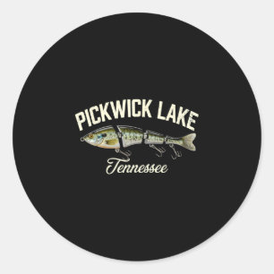 Pickwick lake tennessee outdoors team in cool classic round sticker