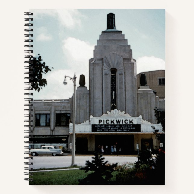 Pickwick Movie Theatre Park Ridge Watercolor Art Notebook (Front)