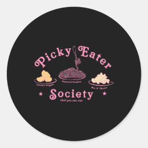 Picky Eater Society Chef Gets One Star Chicken Nug Classic Round Sticker
