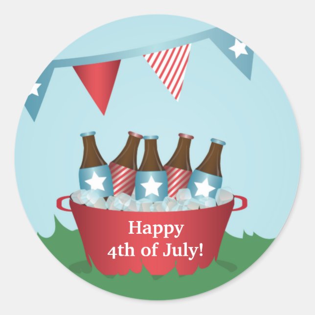 Picnic 4th of July Party Stickers (Front)