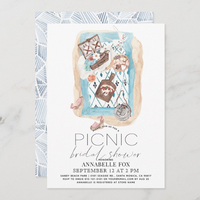 Picnic at the Beach Bridal Shower Invitation (Front/Back)