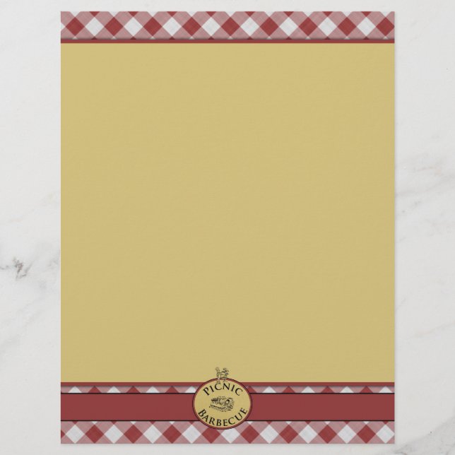 Picnic Barbecue Red Chequered Letterhead (Front)