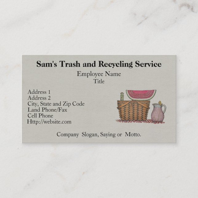 Picnic Basket & Watermelon Business Card (Front)