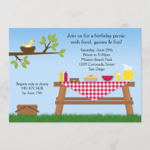 Picnic Birthday Party Invitation