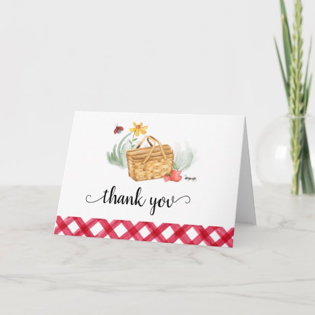 Picnic Birthday Party Thank You Card (Front)