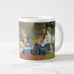 Picnic by the River Withypool Large Coffee Mug