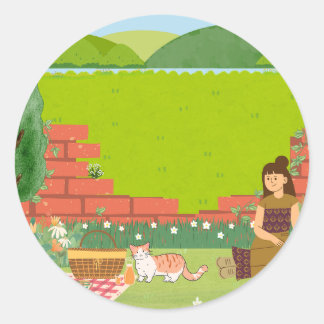 Picnic Cat Sticker