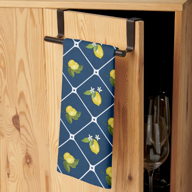  Picnic Citrus Mediterranean  Pattern  Tea Towel (Thirds Fold)