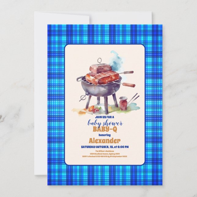 Picnic Cloth Baby Q Baby Shower Invitation (Front)