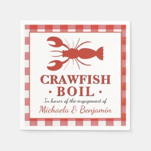 Picnic Crawfish Boil Lobster Party Engagement Red Napkin