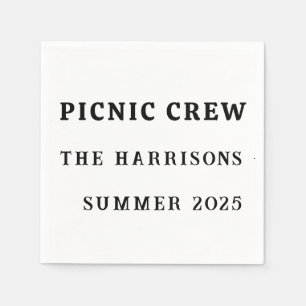 Picnic Crew Custom Napkins – Summer Outdoor Party 
