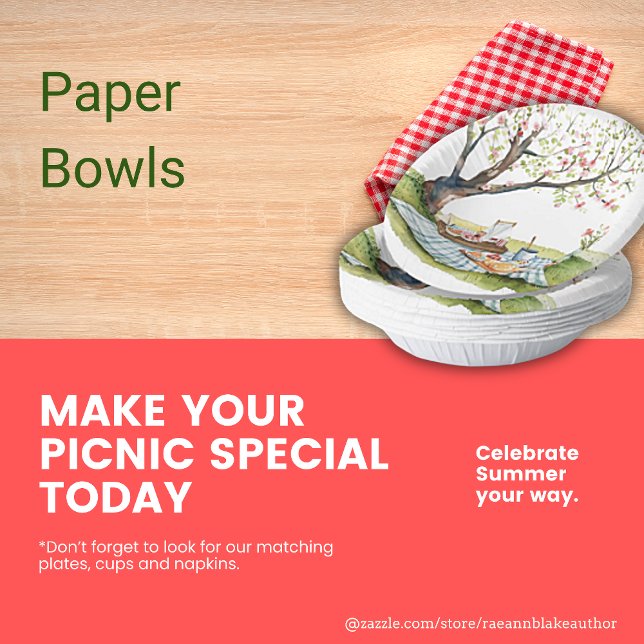 Picnic Design Round Paper Bowls Paper Plate (Creator Uploaded)