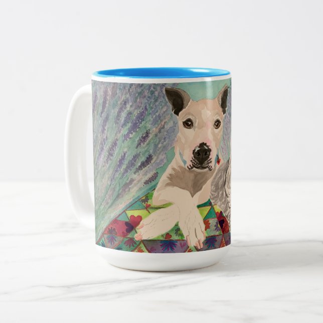 Picnic dogs Two-Tone coffee mug (Front Left)
