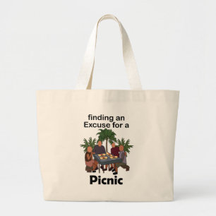 Picnic Finding An Excuse For A Picnic Party Large Tote Bag