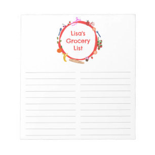 Picnic Illustration CUSTOM Grocery Shopping List Notepad