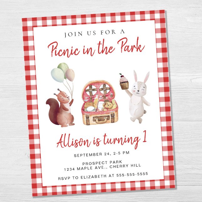 Picnic in the Park Birthday Party Budget Invite (Creator Uploaded)