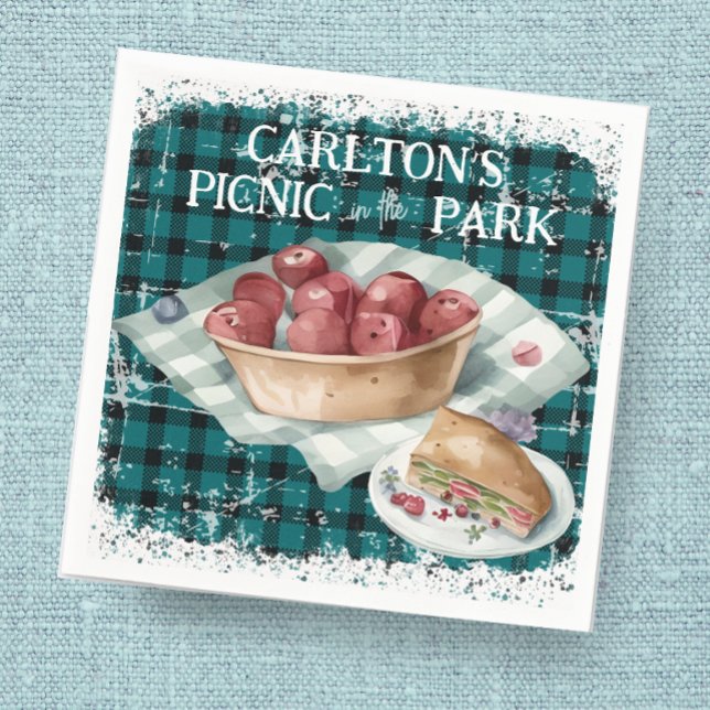 Picnic in the Park Green Boys Birthday Napkin (Creator Uploaded)