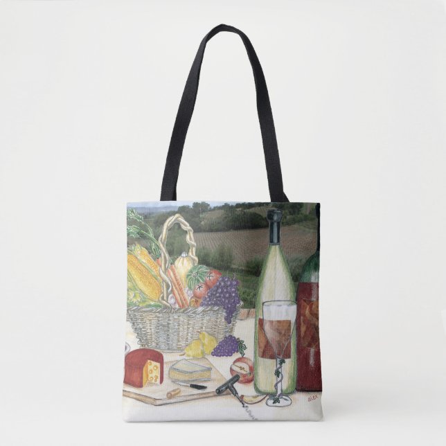 Picnic in the Vineyards Tote Bag (Front)