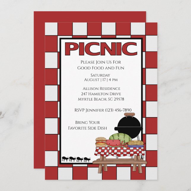 Picnic Invitations (Front/Back)