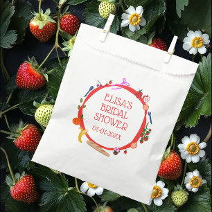 Picnic Modern Cute Hand Drawn CUSTOM Bridal Shower Favour Bag