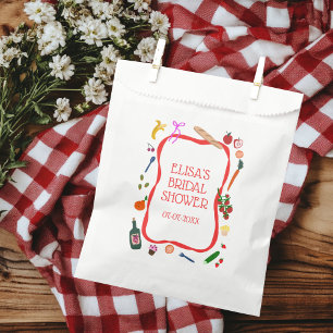 Picnic Modern Cute Hand Drawn CUSTOM Bridal Shower Favour Bag