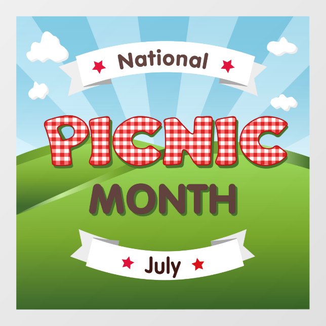 Picnic Month is July! Window Cling (Sheet)