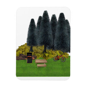 Picnic on the Grass with a Bike Magnet