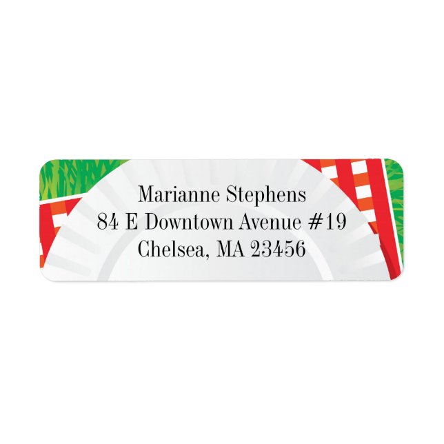 Picnic Outing Party BBQ Return Address Labels (Front)