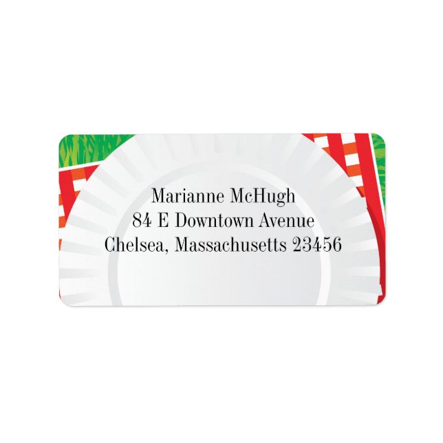 Picnic Outing Party BBQ Shipping Address Labels (Front)