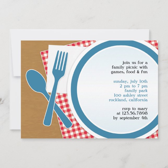 Picnic Outing Party Flat Invitation (Front)